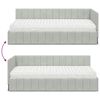 vidaXL Cadre de lit d'angle avec matelas 2 pcs Gris clair Velours