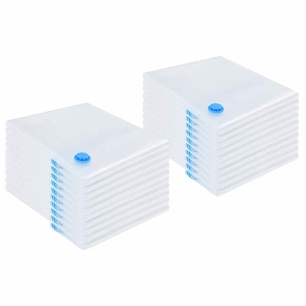 vidaXL Sacs de rangement 20 pcs Transparent et Bleu 100 x 80 cm