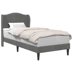 vidaXL Cadre de lit avec t&ecirc;te de lit Gris fonc&eacute; 90 x 200 cm Velours