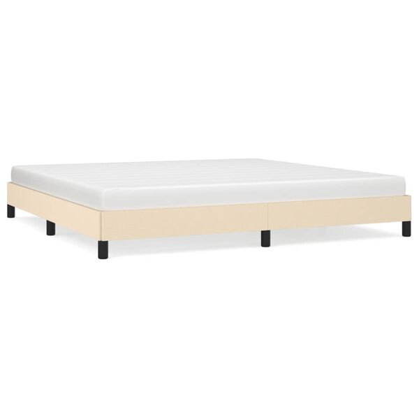 vidaXL Cadre de lit sans matelas crème 200x200 cm tissu