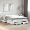 vidaXL Cadre de lit avec tiroirs sans matelas blanc 140x190 cm