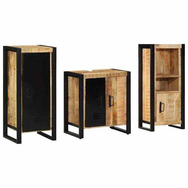 vidaXL Ensemble de mobilier de salle de bain 3 pcs Bois Recyclé Solide
