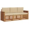 vidaXL Ensembles de canap&eacute;s 3 pc Naturel et Beige Bois d'Acacia Massif