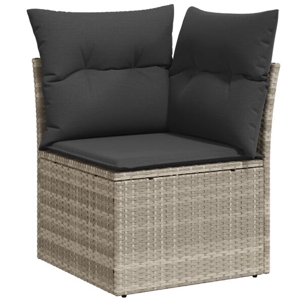 vidaXL Salon de jardin avec coussins 7 pcs gris clair r&eacute;sine tress&eacute;e