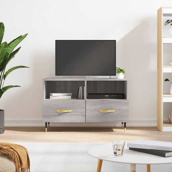 vidaXL Meuble TV Sonoma gris 80x36x50 cm Bois d'ing&eacute;nierie
