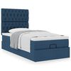 vidaXL Cadre de lit ottoman avec matelas bleu 90x190 cm tissu