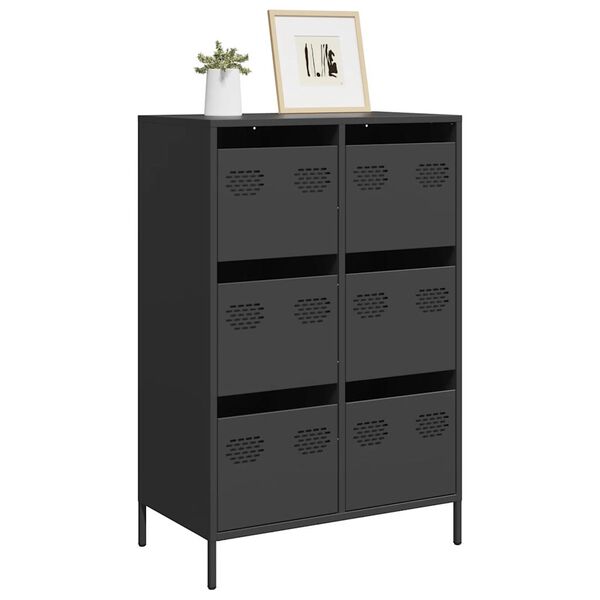 vidaXL Buffet haut noir 68x39x101,5 cm acier