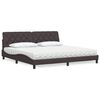 vidaXL Lit avec matelas marron fonc&eacute; 200x200 cm tissu