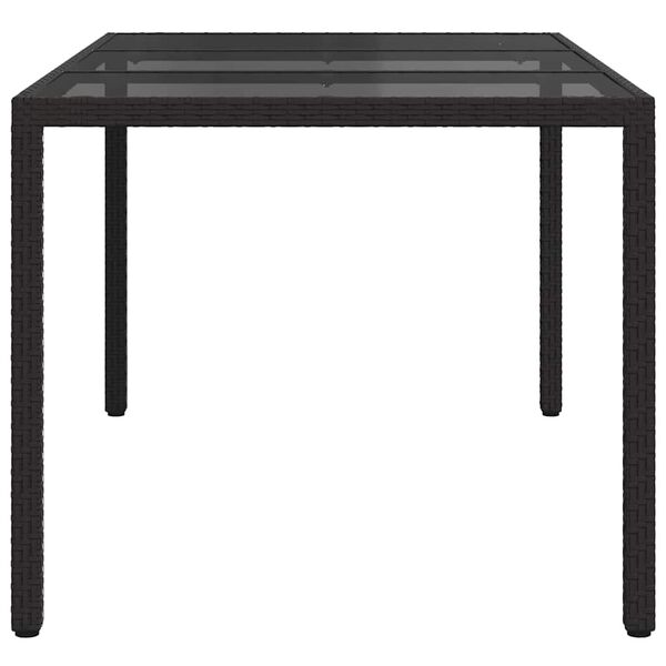 vidaXL Table de jardin pour repas Noir 150 x 90 x 75 cm Poly rotin