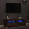 vidaXL Meubles TV avec lumi&egrave;res LED 2 pcs vieux bois bois d'ing&eacute;nierie