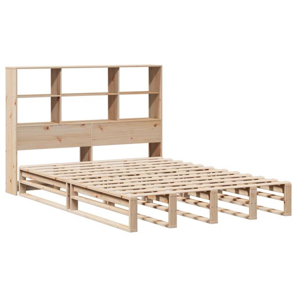 vidaXL Lit biblioth&egrave;que sans matelas 120x200 cm bois massif