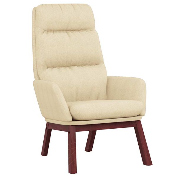 vidaXL Chaise de relaxation Cr&egrave;me Tissu