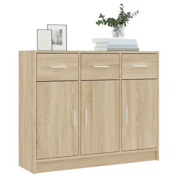 vidaXL Buffet chêne sonoma 91x28x75 cm bois d'ingénierie