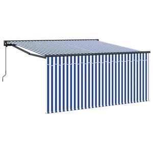 vidaXL Auvent r&eacute;tractable Bleu et Blanc 300 x 250 cm