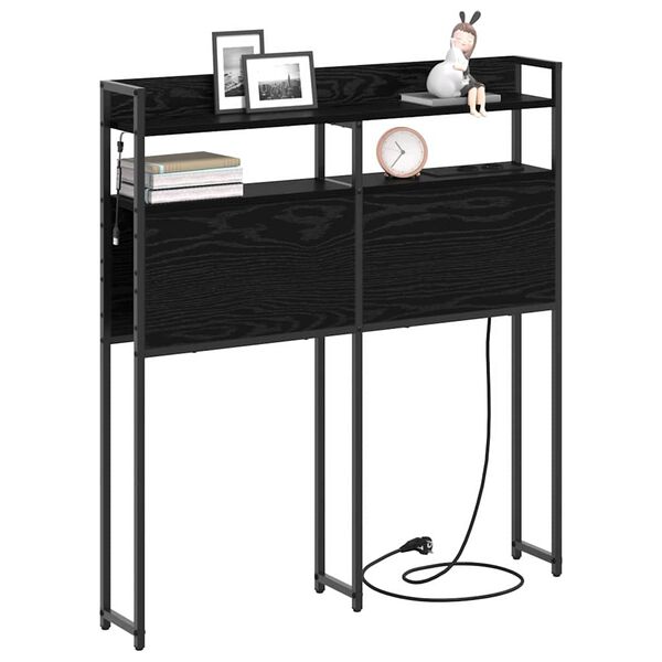 vidaXL T&ecirc;te de lit de rangement Ch&ecirc;ne noir 90 cm Bois d'ing&eacute;nierie