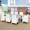 vidaXL Salon de jardin 9 pcs R&eacute;sine tress&eacute;e Blanc-cr&egrave;me