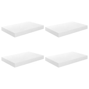vidaXL &Eacute;tag&egrave;re murale flottante 4 pcs Blanc brillant 40x23x3,8 cm MDF