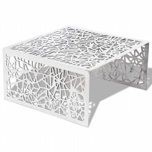 vidaXL Table basse argent&eacute;e Design g&eacute;om&eacute;trique Aluminium