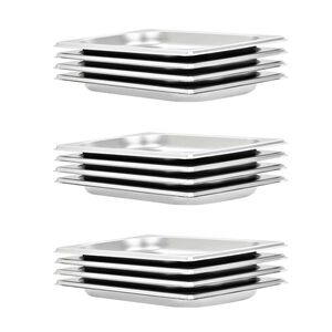 vidaXL R&eacute;cipients Gastronorm 12 pcs GN 1/4 20 mm Acier inoxydable