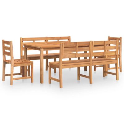 vidaXL Ensemble à manger de jardin 5pcs Bois de teck massif