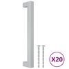 vidaXL Poign&eacute;es d'armoire 20 pcs argent&eacute; 160 mm acier inoxydable
