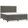 vidaXL Sommier &agrave; lattes de lit et matelas Gris fonc&eacute; 180x200cm Velours