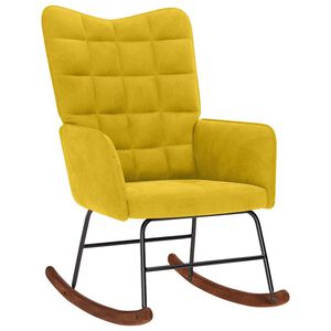 vidaXL Chaise &agrave; bascule Jaune Velours