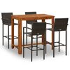 vidaXL Ensemble de bar de jardin 5 pcs Marron