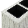 vidaXL Lit sur&eacute;lev&eacute; de jardin &agrave; 4 pots 80x22x79cm R&eacute;sine Tress&eacute;e Blanc