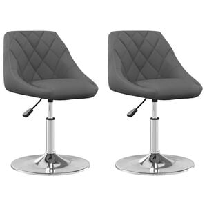 vidaXL Chaises pivotantes &agrave; manger lot de 2 Gris fonc&eacute; Velours