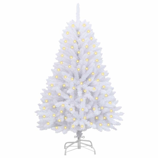 vidaXL Sapin de No&euml;l artificiel avec 150 LED Blanc 120 cm PVC et m&eacute;tal