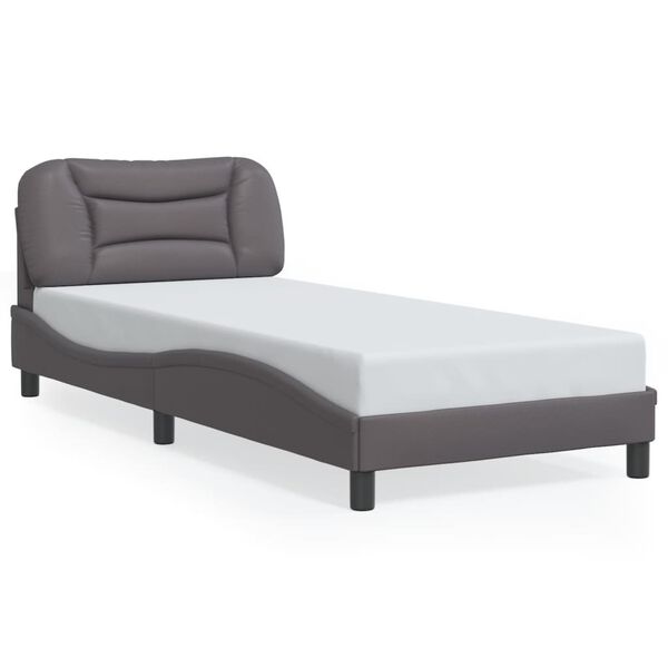 vidaXL Cadre de lit sans matelas Hvar gris 90x200 cm similicuir