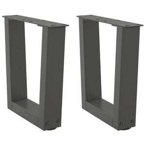 vidaXL Pieds de table basse en forme de V, 2 pi&egrave;ces, anthracite, 30 x (30-31,3) cm, acier