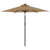 vidaXL Parasol de jardin avec LED mât en acier taupe 225x225x212 cm