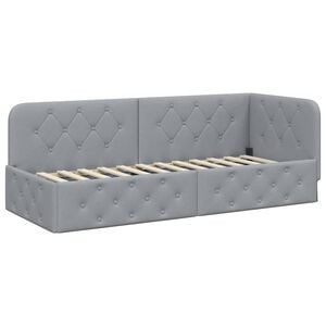 vidaXL Cadre de lit d'angle Gris clair 80 x 200 cm tissu