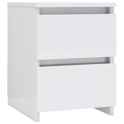 vidaXL Tables de chevet 2 pcs Blanc brillant Bois d’ingénierie