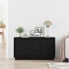 vidaXL Buffet Ch&ecirc;ne noir 102 x 35 x 55 cm Bois d'ing&eacute;nierie