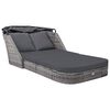 vidaXL Chaise longue avec auvent R&eacute;sine tress&eacute;e Anthracite