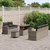 vidaXL Ensemble de canap&eacute; de jardin 8 pcs Gris polyrotin