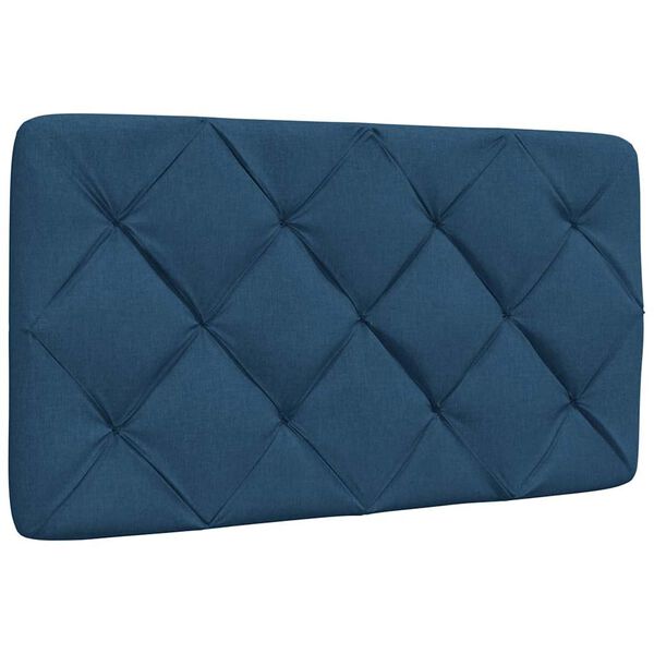 vidaXL Coussin de t&ecirc;te de lit bleu 80 cm tissu