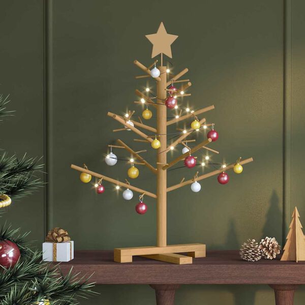 vidaXL Arbre de Noël en bois Marron 75 cm Bois massif en pin