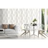 DUTCH WALLCOVERINGS Papier peint Geometric Blanc et doré