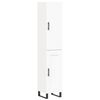 vidaXL Buffet haut Blanc 34,5x34x180 cm Bois d'ing&eacute;nierie