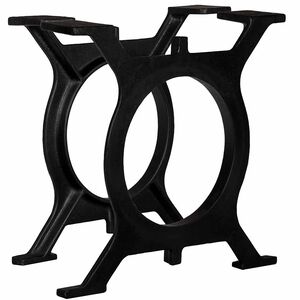vidaXL Pied de table basse 2 pcs Cadre en O Fonte