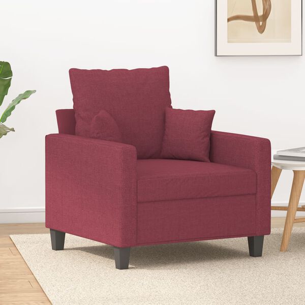 vidaXL Fauteuil Rouge bordeaux 60 cm Tissu