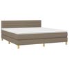 vidaXL Sommier &agrave; lattes de lit avec matelas LED Taupe 180x200 cm Tissu