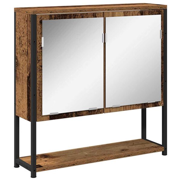 vidaXL Armoire de toilette avec miroir Bois ancien 60 x 16 x 60 cm