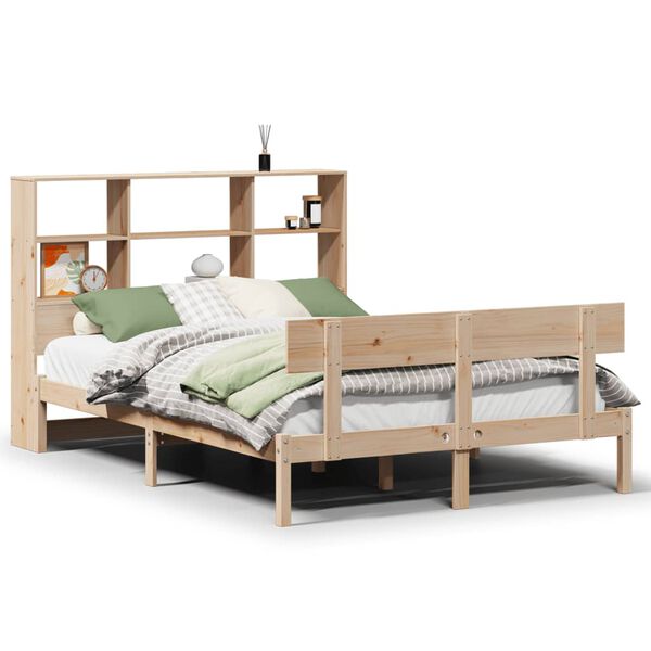 vidaXL Lit biblioth&egrave;que sans matelas 140x200 cm bois massif de pin