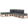 vidaXL Salon de jardin 6 pcs avec coussins R&eacute;sine tress&eacute;e Gris