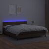 vidaXL Sommier &agrave; lattes de lit avec matelas et LED Marron 180x200 cm